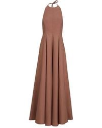Brunello Cucinelli - Poplin Halterneck Maxi Dress - Lyst