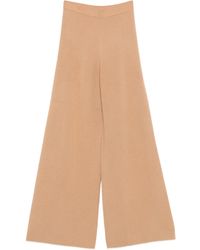 Max Mara - Judy Gebreide Broek Met Geribbelde Taille - Lyst