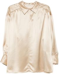 By Malene Birger - Long-Sleeve V-Neck Blouse - Lyst