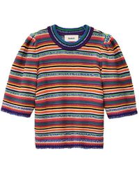 Ba&sh - Farfaela Striped Puff-Sleeve Jumper - Lyst