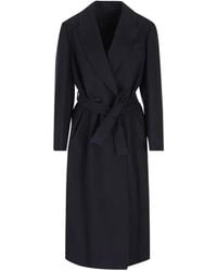 Brunello Cucinelli - Double-Breasted Belted Coat - Lyst