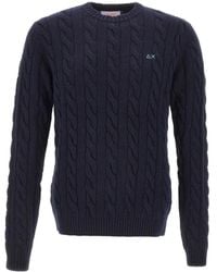 Sun 68 - Cable-Knit Logo Sweater - Lyst