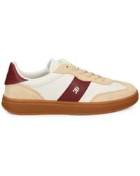 Tommy Hilfiger - Suede-Panelled Leather Sneakers - Lyst