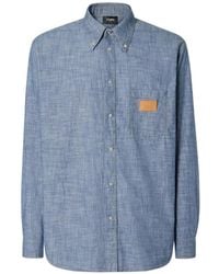 Fendi - Logo-Patch Button-Down Shirt - Lyst