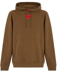 BOSS - Logo-Patch Drawstring Hoodie - Lyst