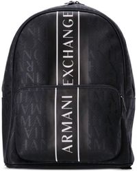 Armani Exchange - Logo-print Stripe-detail Backpack - Lyst