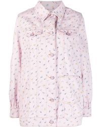 Ganni Petunia Floral-print Pvc Jacket in Pink | Lyst