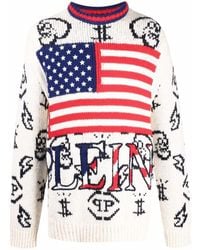 Philipp Plein - Usa Flag-Print Crew Neck Jumper - Lyst