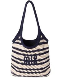 Miu Miu - Ivy Striped Crochet Tote Bag - Lyst