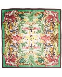 Lancel - Jungle Print Silk Scarf - Lyst