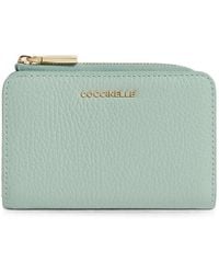 Coccinelle - Metallic Soft Logo-Plaque Pebbled-Leather Wallet - Lyst
