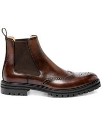 Testoni - Brogue-Detail Leather Chelsea Boots - Lyst