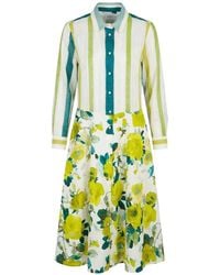 Sara Roka - Floral-Print Striped Dress - Lyst