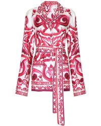 Dolce & Gabbana - Camisa en sarga de seda estampada - Lyst