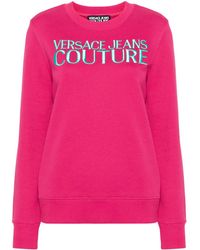 Versace Jeans Couture - Logo-Embroidered Cotton Sweatshirt - Lyst