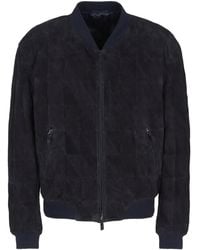 Giorgio Armani - Suede Bomber Jacket - Lyst