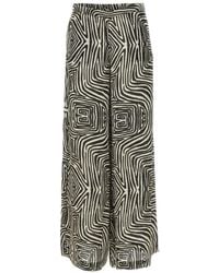 Elena Miro - Abstract-Pattern Wide-Leg Trousers - Lyst