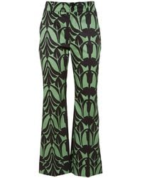 La DoubleJ - Graphic-print Cropped Trousers - Lyst