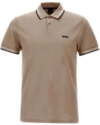 BOSS - Polo À Col Rayé - Lyst