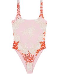 Versace - Badeanzug mit Meeres-Print - Lyst