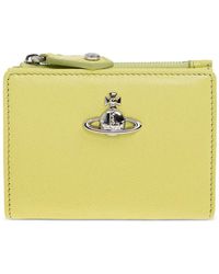 Vivienne Westwood - Slim Flap Orb-Plaque Leather Wallet - Lyst