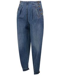 DARKPARK - Button-Embellished Pleated Jeans - Lyst