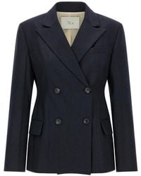 Tela - Florence Double-Breasted Peak-Lapel Blazer - Lyst