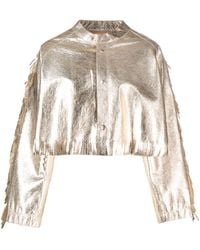 Forte Forte - Fringed Leather Cropped Jacket - Lyst