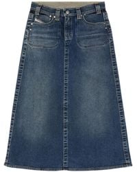 DIESEL - Falda Midi De-Pago-Mid-Re - Lyst