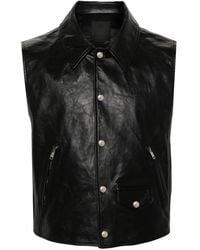 Givenchy - Press-Stud Leather Gilet - Lyst