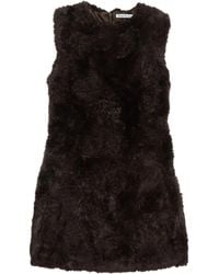 Acne Studios - Robe Courte En Fourrure Artificielle À Design Sans Manches - Lyst