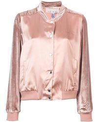 Fleur du Mal Satin-velvet Bomber Jacket - Pink