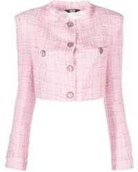 Gcds - Button-Up Cropped Tweed Jacket - Lyst