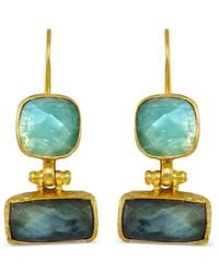 Ottoman Hands - Nerissa Labradorite And Chalcedony Drop Earrings - Lyst