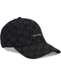 KARL LAGERFELD - Monogram-Jacquard Cap - Lyst