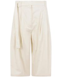 Co. - Belted Pleated Shorts - Lyst