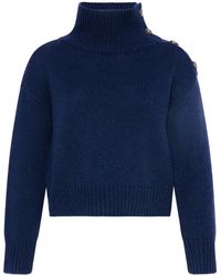 Yves Salomon - Button High-Neck Sweater - Lyst