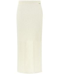 Paul & Shark - Openwork-Knit Linen Midi Skirt - Lyst