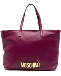 Moschino - Logo-lettering Leather Tote Bag - Lyst