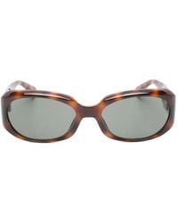 Saint Laurent - Tortoiseshell-Effect Round-Frame Sunglasses - Lyst