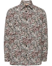 Bless - Hemdjacke Mit Blumen-Print - Lyst