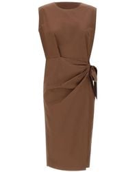Kaos - Knotted-Waist Wrap-Style Midi Dress - Lyst