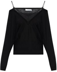 IRO - Lace V-Neck Sweater - Lyst