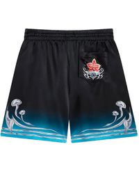 CASABLANCA - Silk Bermuda Shorts With Gradient Hem - Lyst