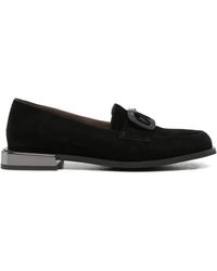 Linda Baumann - Square-Toe Suede Loafers - Lyst