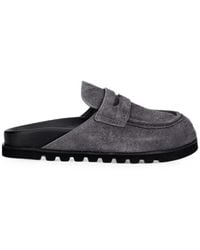 Naked Wolfe - Cord Suede Penny-Slot Mules - Lyst