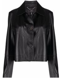 Arma - Button-Up Leather Jacket - Lyst