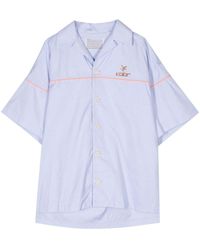 Kolor - Logo-embroidered Cotton Shirt - Lyst