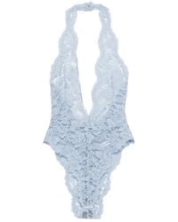 ROWEN ROSE - Lace Halterneck Bodysuit - Lyst