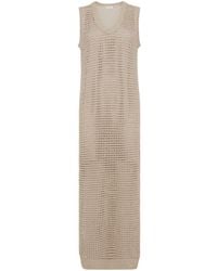 Brunello Cucinelli - Open-knit Cotton-blend Maxi Dress - Lyst